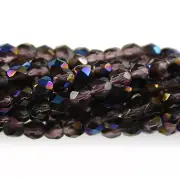 Amethyst Purple Azuro - 50 4mm Round Fire Polish Czech Glass Beads