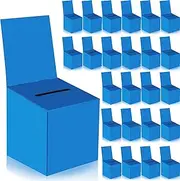 24 PCS Cardboard Ballot Box 6 X 6 X 6 Inch Large Raffle Ticket Box with Slot Donation Box for Fundraising Cardboard Removable Header Charity Box for Collecting Business Card Voting (24, Blue)