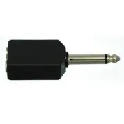 ¼” Jack 6.5mm TS Mono to 2 x ¼” Mono sockets Splitter Adaptor Adapter