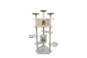 YES4PETS 200 cm Cat Scratching Post Tree Scratcher Corner Tower Furniture- Beige