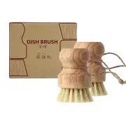 2PCS Dish Brush Sisal Hemp Palm Brush Scrub Brush Wash Pot Brush Scouring Sponge