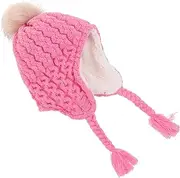 [GAROZATION] Knitted Hat with Fluffy Pompom Warm Girl Winter Beanie Cute Hat for Chilly Weather Soft and Comfortable Accessories present for Boy Girl
