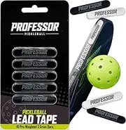 Professor Pickleball Lead Tape for Pickleaball Paddles 10 Pack - 3 Gram Pre-Weighted Bars - Add Power & Control to Your Paddle - Extra Strength Adhesive Edge Guard Strips- Black or Silver