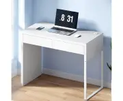 Computer Desk Drawer White Sleek Design 2 Drawers Sturdy Construction 102x50x75cm
