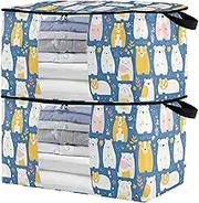 sanluoli 90L 2 Pack Under Bed Storage with Reinforced Handles, clear window Closet Organizer Storage