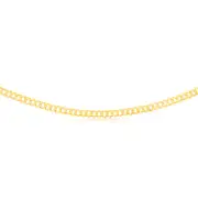 9ct Yellow Solid Gold Extra Flat Concave Curb 55cm Chain