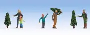 Noch 15927 HO/OO Gauge Selling Christmas Trees Figures Set
