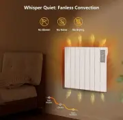 BREEZEHEAT Space Heaters for Indoor Use-Wall Heater-1500W Panel Electric Heat...
