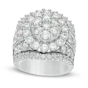 Previously Owned - 5 CT. T.W. Composite Natural Diamond Three-Piece Bridal Engagement Ring Set in Solid 10K White Gold