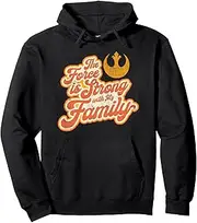 [STAR WARS] The Force is Strong With My Family Retro 70s Pullover Hoodie