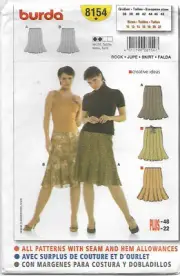 C266 BURDA 8154: SKIRT SIZE 10-22 SEWING PATTERN