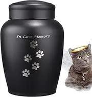 Metal Urn for Dog Ashes - Keepsake Urn for Pets - Puppy Cremation Box for Living Room, Dog Funeral Container, Memorial Funerary Supplies