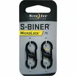 NITE IZE LSBM-01-2R3 (黑色) S-BINER 迷你 帶鎖 S型雙面金屬扣環 二入組