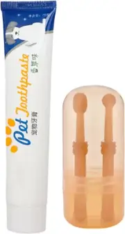 Pet Toothbrushes and Toothpaste, Fine Bristles Toothbrush Set for 360-Degree Cle
