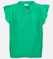 [Velvet] Velvet Melanie cotton and silk voile top AU 16 green