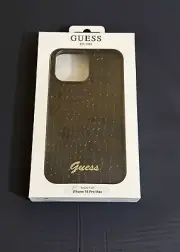 Guess iPhone 14 Pro Max Case Black Leather Drop Protection Hard Brand New