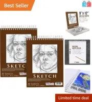 2-Pack 9" x 12" Heavyweight Spiral Bound Sketch Pads - 60 Sheets Total
