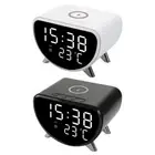 Digital Alarm Clock with Wireless Charging with Temperature Meter for Bedrooms