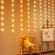 3M 100 LED Star Fairy String Lights Curtain Window Festival Party Wedding Decor
