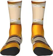 [EdWal] Soft Beer foam print Moisture Wicking Socks Sports Socks for Men and Women Warm thermal Boot Hiking Socks