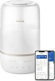 Philips Smart Humidifier, Compact yet Powerful with Sky High Mist, Up to 32h Runtime, 3L Top-Fill Water Reservoir, Aromatherapy, Ultra Quiet, Night Light, for (bed-) rooms up to 41m² (HU1510/04)