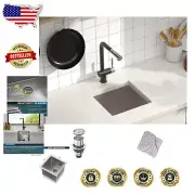 Durable Stainless Steel Undermount Sink - 14 x 14 inch with Self-Cleaning Design