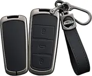 TECART Smart Remote Car Key Fob Case Key Cover Protective fit for VW Volkswagen Passat CC 2006-2014 B8 Magotan B7 Zinc Alloy Keyring Accessories Key Shell Cover Key Fob Holder 3 Buttons C Black