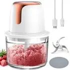 Sunfuny Cordless Food Processor, Mini Food Chopper Wireless with 5-Cup Glass Bow