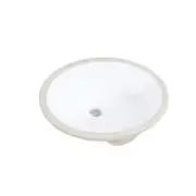 Altair Bathroom Sink 20"Round Undermount Single Hole Ceramic Gloss Oval White