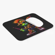 Rockin Michelangelo Mouse Pad - TMNT - Gamer Gift, Desk Decor, Comic Art, Unique