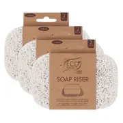 3x Eco Basics Soap Riser/Dish Elevator Holder Storage Bath/Sink Organiser Cream