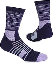 [Generic] Sport Cushioned Socks Basketball Cycling Running Athletic Socks for Men Women Black