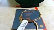 Authentic Alex and Ani Horn Rafaelian Gold Expandable Charm Bangle