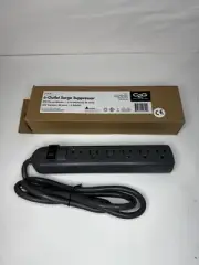 C2G 29300 6 Outlet Power Strip with Surge Protector, Black Surge Suppressor