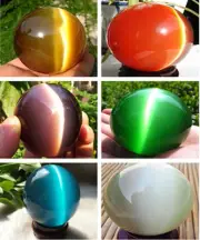 Beautiful ASIAN QUARTZ CAT EYE CRYSTAL HEALING BALL SPHERE 60-100MM