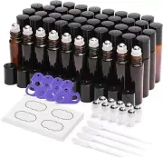Essential Oil Roller Bottles 48 Pack 10 ml Amber Glass Empty Bottles Roller Ball