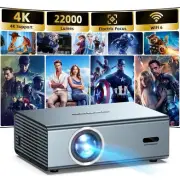 4K Support Projector with WiFi6 and Bluetooth