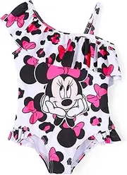 [Disney] Mickey and Friends Girls One Piece Swimsuits Ruffles Swimwear Beach Sport Bathing Suit
