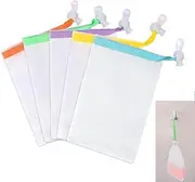 Mozeat Lens 5 PCS Soap Bags Handmade Soap Bubble Mesh Bags Exfoliating Soa p Saver Pouch Net Bag with Drawstring Body Facial Cleaning Tool for Bath Shower (Assorted Colors)