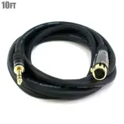 10FT Premium XLR 3-Pin Female to 6.35mm 1/4" Stereo Male Microphone Cable Gold