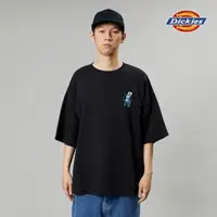 在飛比找momo購物網優惠-【Dickies】男女款黑色純棉胸前趣味圖案印花寬鬆休閒短袖