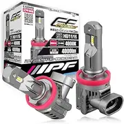 IPF Headlights, Fog Lamps, LED, For Cars, H8, H11, H16, 4000lm, 4000K, Warm White, For 12 V, 2 Pieces, Compatible with Vehicle Inspection, Integrated Driver Unit, Built-in Cooling Fan, Halogen Size,