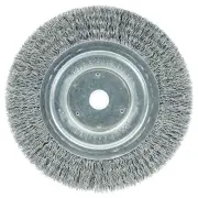 36203 Wolverine 6" Crimped Wire Wheel, .014" Steel Fill, Medium Face, 5/8"-1/2"