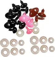 Tofficu Plush Animal Doll Nose Kit 150pcs Plastic Safety with Washers for DIY Stuffed Animals Crafts