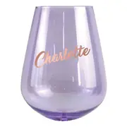 2pc Charlotte Stemless 13cm/600ml Wine Glass Cocktail Party Drinking Tumbler Set