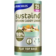 Hercules Sustain 100% Compostable Bags Mini 25 Pack