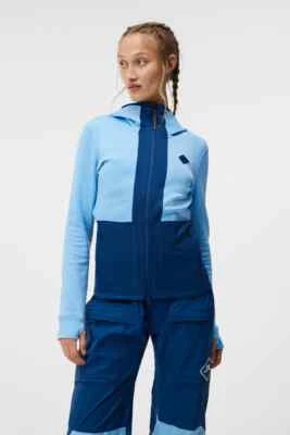 J Lindeberg Women's POWERLINE HOOD SWJS09209 O092 Blue Multi Small NEW NWT