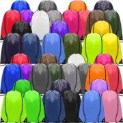 100 Pcs Drawstring Backpack Bulk Sports Gym Cinch Bag Polyester String Bag for M