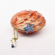 Kingspoint Abalone Shell Trinket Box w/ Sleeping Mermaid & Matching Necklace