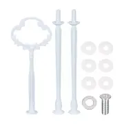 1 Set 3-Tier Cupcake Stand Hardware Fitting for Cake Stand, Flower White